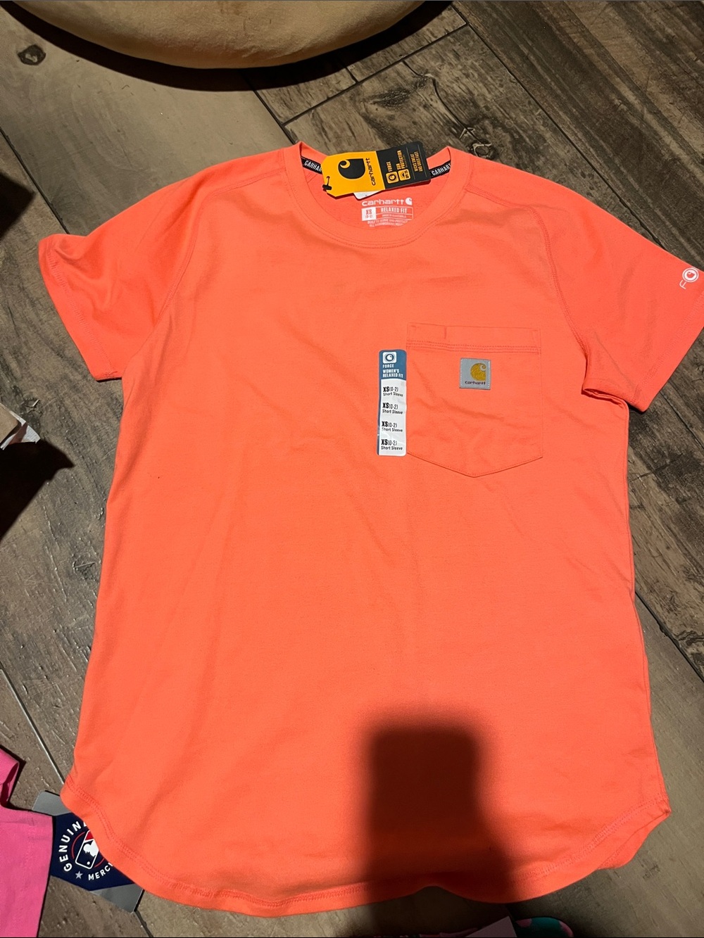 Carhartt Women’s Short-Sleeve Pocket Tee in Orange